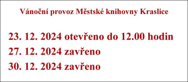 Vnon provoz Mstsk knihovny Kraslice